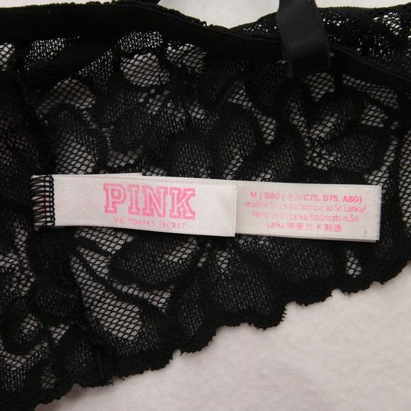 PINK Victoria's Secret Black Floral Lace Bra - Picture 7 of 9